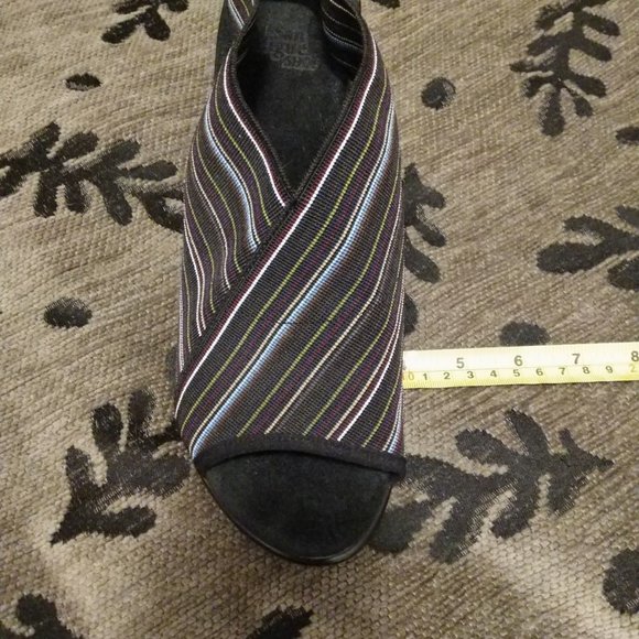 NWOT San Miguel Drayton Multicolour Striped Heeled Sandals - Picture 12 of 13